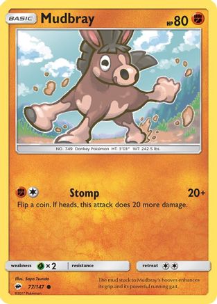 Mudbray (77) Reverse Holofoil - Burning Shadows