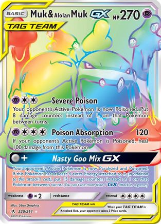 Muk & Alolan Muk GX (220) Holofoil - Unbroken Bonds
