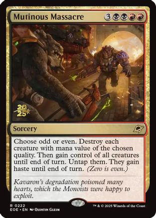 Mutinous Massacre (Prerelease) (222) Foil - Edge of Eternities