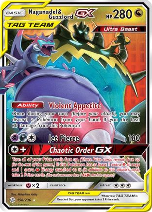 Naganadel & Guzzlord GX (158) Holofoil - Cosmic Eclipse