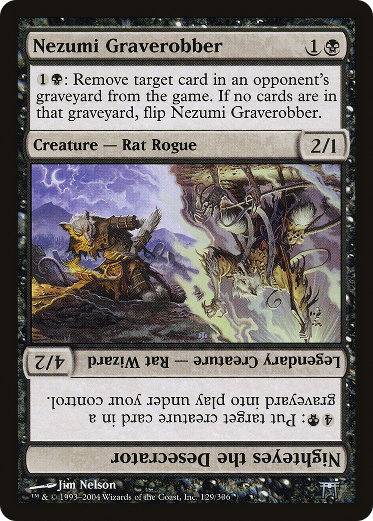 Nezumi Graverobber // Nighteyes the Desecrator (129) - Champions of Kamigawa
