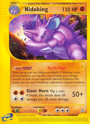 Nidoking (24) Reverse Holofoil - Aquapolis