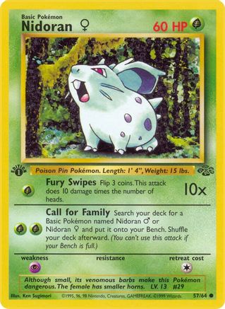 Nidoran F (57) (1st Edition) - Jungle