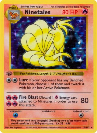 Ninetales (12) (Unlimited) Holofoil - Base Set (Shadowless)