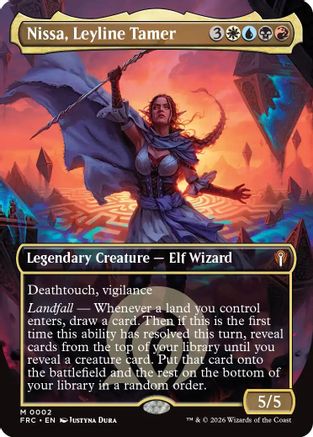 Nissa, Leyline Tamer (Borderless) (002) Foil - Commander: Reality Fracture