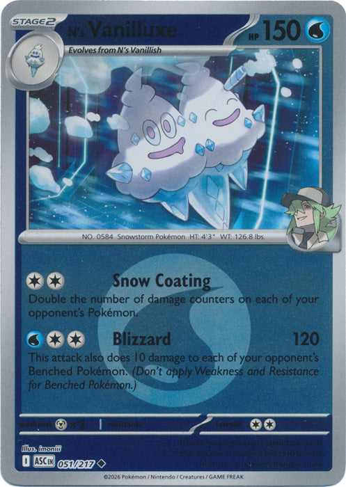 N's Vanilluxe (Energy Symbol Pattern) (51) Reverse Holofoil - Ascended Heroes