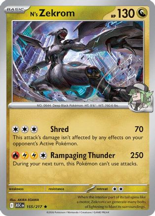 N's Zekrom (155) Reverse Holofoil - Ascended Heroes