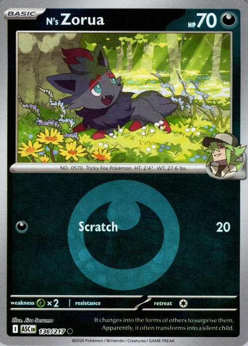 N's Zorua (Energy Symbol Pattern) (136) Reverse Holofoil - Ascended Heroes