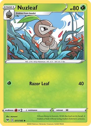 Nuzleaf (11) Reverse Holofoil - Vivid Voltage