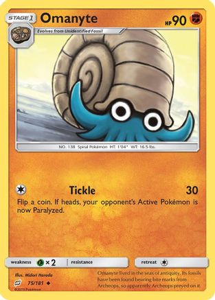 Omanyte (75) Reverse Holofoil - Team Up
