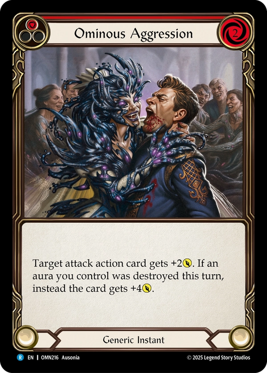 Ominous Aggression (OMN216) Rainbow Foil - Omens of the Third Age