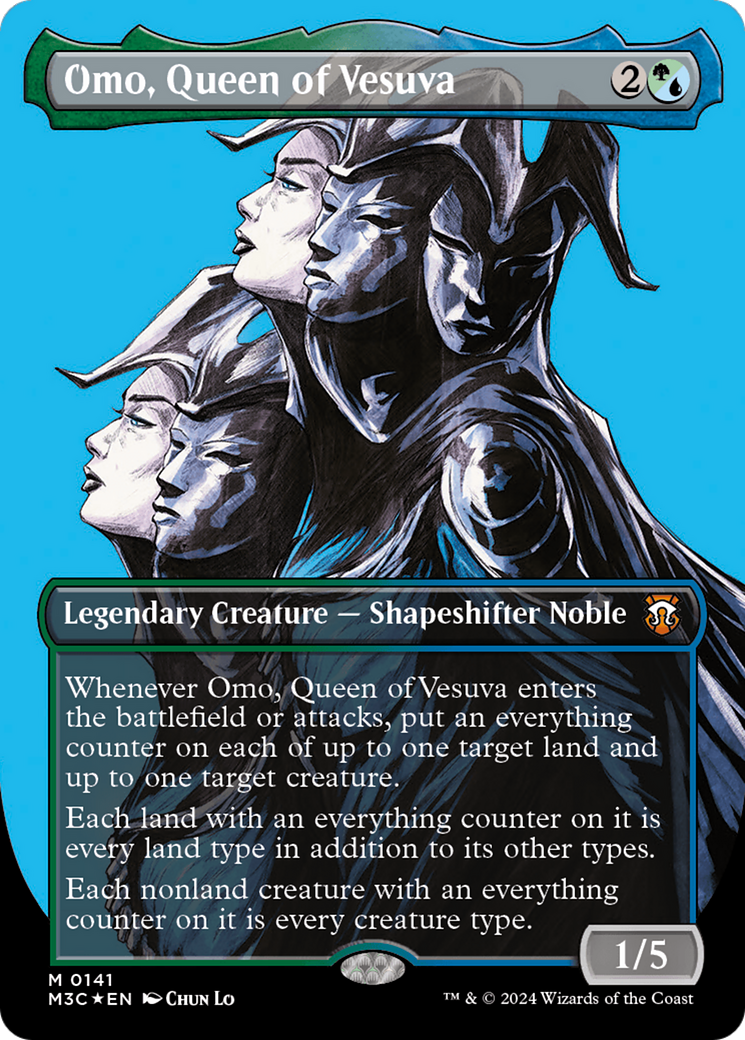 Omo, Queen of Vesuva (Borderless) (141) Ripple Foil - Commander: Modern Horizons 3
