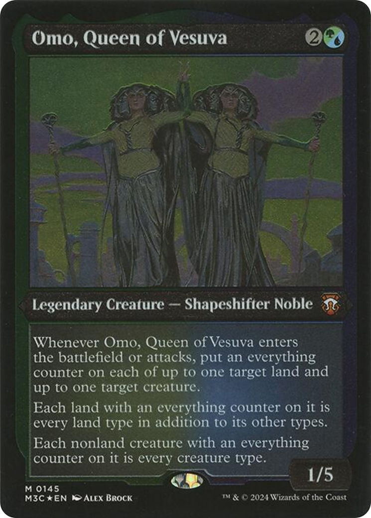 Omo, Queen of Vesuva (Display Commander) (145) Etched Foil - Commander: Modern Horizons 3