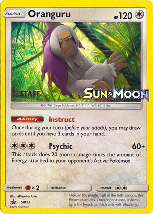 Oranguru (Prerelease) [Staff] (SM13) Holofoil - Black Star Promos