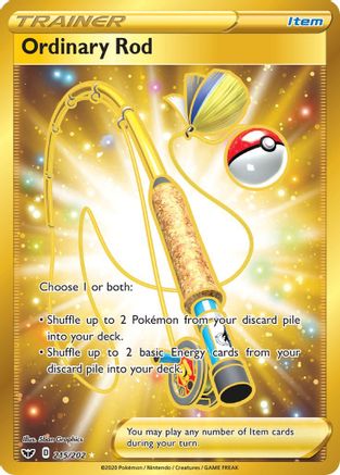 Ordinary Rod (Gold) (215) Holofoil - Sword & Shield