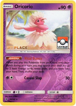 Oricorio (League Challenge) [3rd Place] (55) Reverse Holofoil - Guardians Rising
