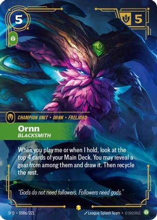 Ornn – Blacksmith (Alternate Art) (058a) Foil - Spiritforged