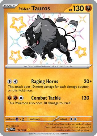 Paldean Tauros (172) Holofoil - Paldean Fates