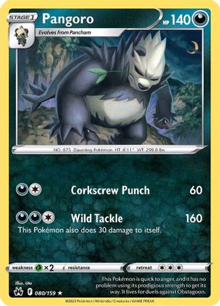 Pangoro (80) Reverse Holofoil - Crown Zenith