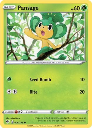 Pansage (6) Reverse Holofoil - Darkness Ablaze