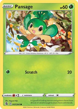 Pansage (7) Reverse Holofoil - Fusion Strike