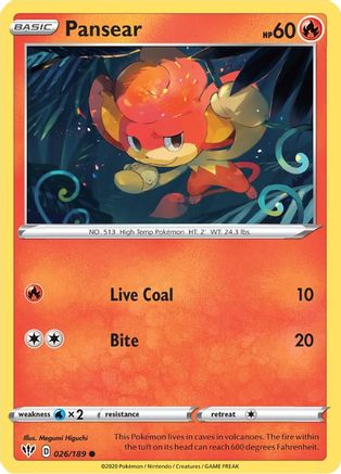 Pansear (26) Reverse Holofoil - Darkness Ablaze