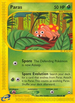 Paras (99) Reverse Holofoil - Aquapolis