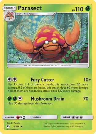 Parasect (5) Reverse Holofoil - Sun & Moon