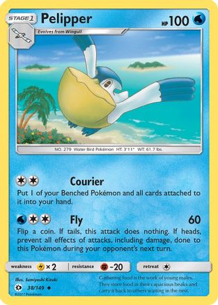 Pelipper (38) Reverse Holofoil - Sun & Moon