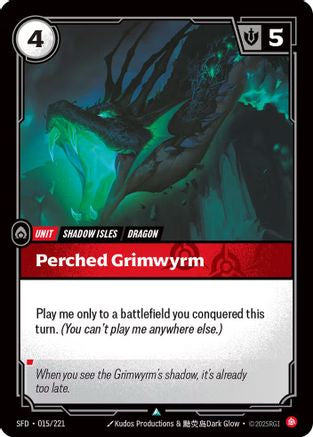 Perched Grimwyrm (015) Foil - Spiritforged