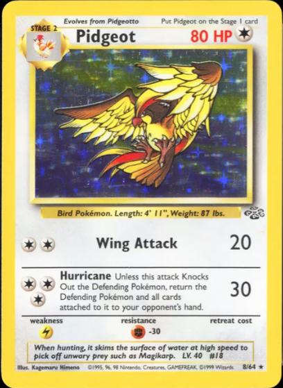 Pidgeot (8) (Unlimited) Holofoil - Jungle