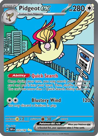 Pidgeot ex (Alternate Full Art) (225) Holofoil - Obsidian Flames