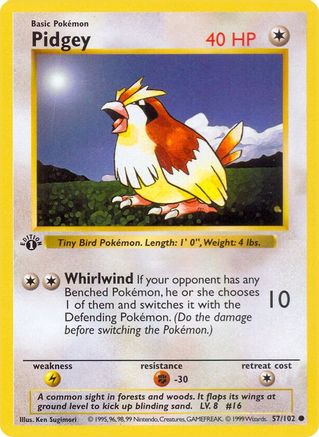 Pidgey (57) (Unlimited) - Base Set (Shadowless)