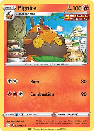 Pignite (24) Reverse Holofoil - Battle Styles