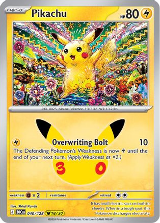 Pikachu (40) Holofoil - 30th Celebration