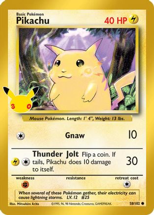 Pikachu (Classic Collection) (58) Holofoil - 30th Celebration