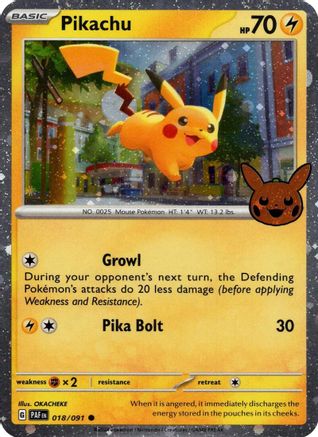 Pikachu (Cosmos Holo) (18) Holofoil - Trick or Trade BOOster Bundle