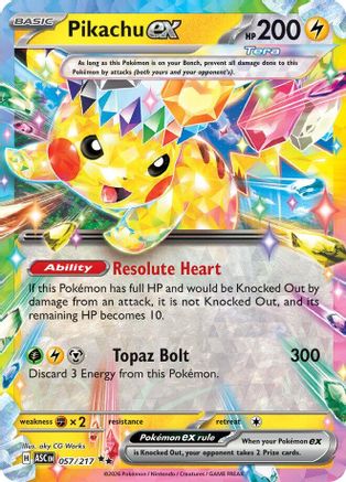Pikachu ex (57) Holofoil - Ascended Heroes