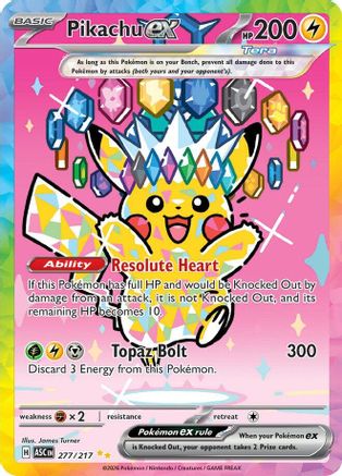 Pikachu ex (Alternate Full Art) (277) Holofoil - Ascended Heroes