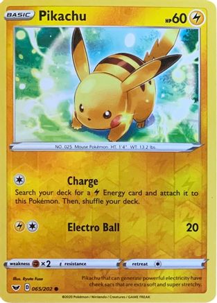 Pikachu (Reverse Cosmos Holo) (65) Reverse Holofoil - Miscellaneous Cards & Products