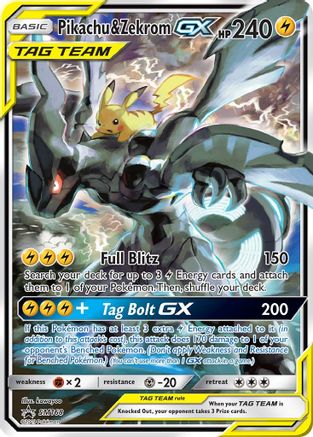 Pikachu & Zekrom GX (Alternate Full Art) (SM168) Holofoil - Black Star Promos