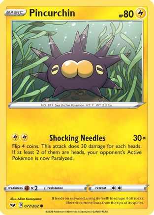 Pincurchin (77) Reverse Holofoil - Sword & Shield