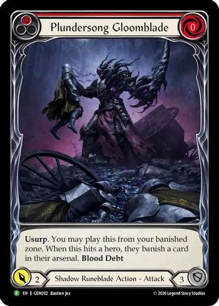 Plundersong Gloomblade (Micro Text) (GEM202) Rainbow Foil - GEM Pack