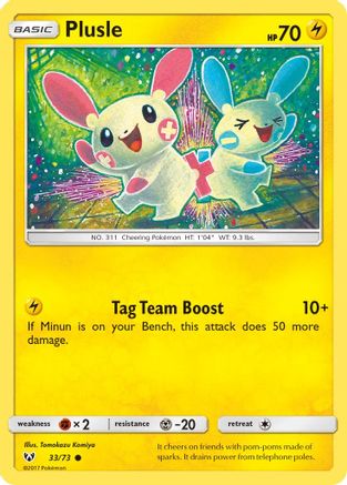 Plusle (33) Reverse Holofoil - Shining Legends