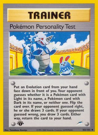Pokemon Personality Test (102) (1st Edition) - Neo Destiny