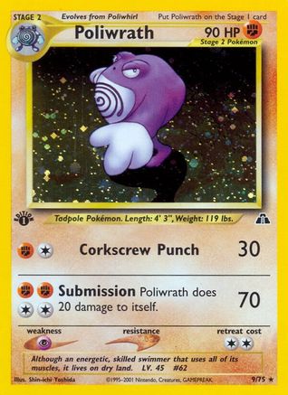Poliwrath (9) (1st Edition) Holofoil - Neo Discovery