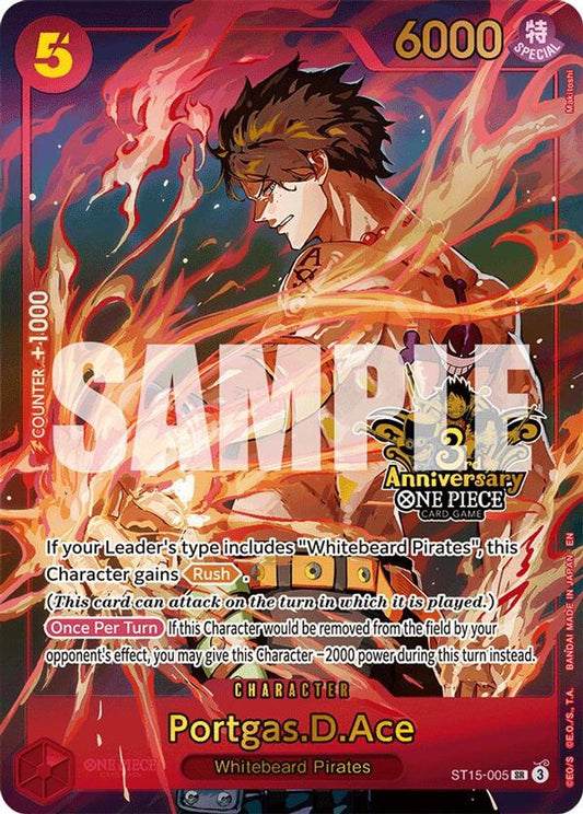 Portgas.D.Ace (Japanese Version 3rd Anniversary Set) (ST15-005) Foil