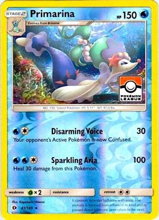 Primarina (Pokemon League) (41) Reverse Holofoil - League & Championship Cards