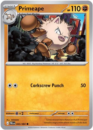 Primeape (43) Reverse Holofoil - Pitch Black