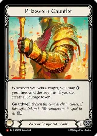 Prizeworn Gauntlet (AOL005) Rainbow Foil - Armory Deck: Olympia, Prized Fighter